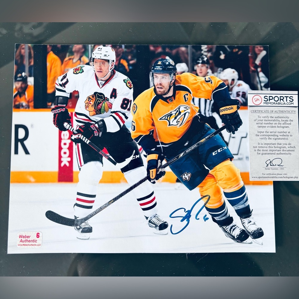 Shea Weber Autographed Nashville Predators 8x10 Photo